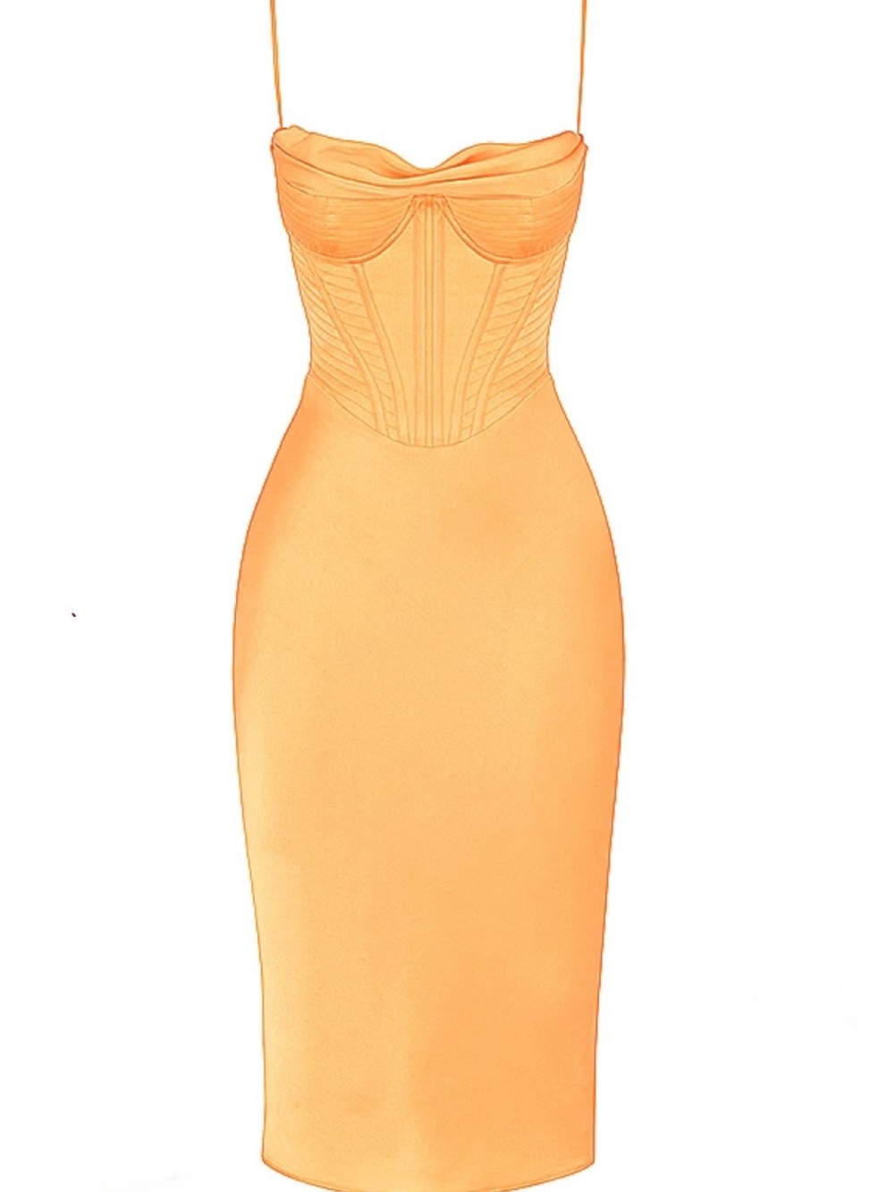 House of CB Myrna tangerine Satin Corset Midi Dress with tag never worn - Picture 4 of 4